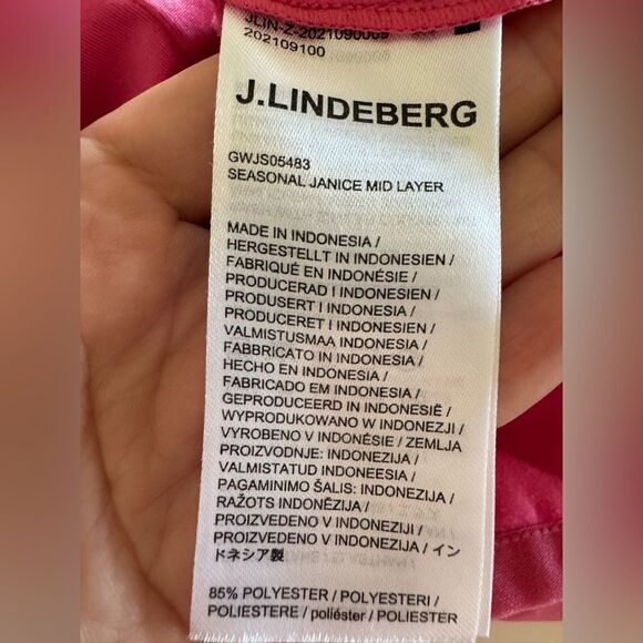J. Lindeberg Janice Mid Layer Golf Jacket Sz XS Hot Pink Zip Front Performance - Picture 9 of 15
